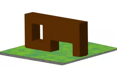 Стенка с двумя проломами